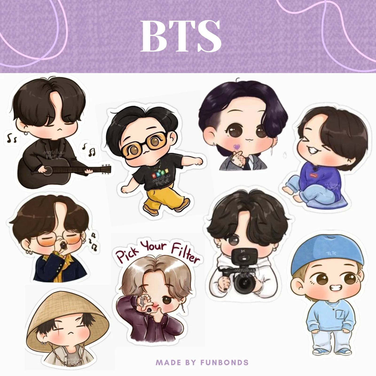 BTS Sticker Sheet 1